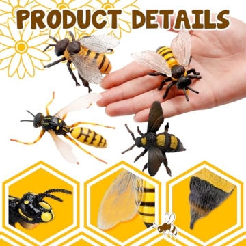 Charming 4 Pcs Bee Figurine Set for Play & Decor