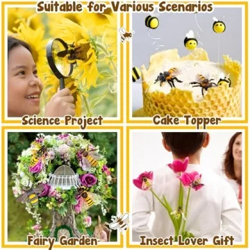 Charming 4 Pcs Bee Figurine Set for Play & Decor