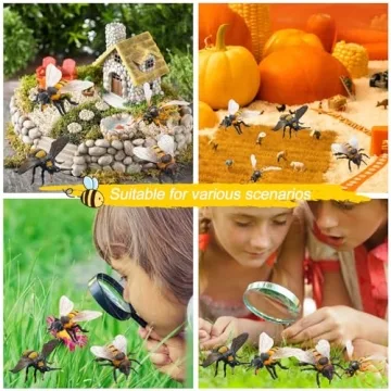 Charming 4 Pcs Bee Figurine Set for Play & Decor