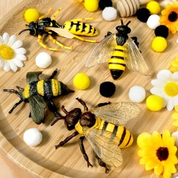 Charming 4 Pcs Bee Figurine Set for Play & Decor