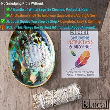 Origins Smudging Kit with White Sage and Abalone Shell Bowl