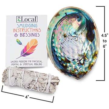 Origins Smudging Kit with White Sage and Abalone Shell Bowl