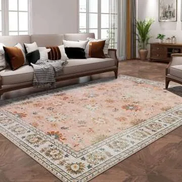 BRICHOEE Vintage Washable Area Rug for Stylish Comfort