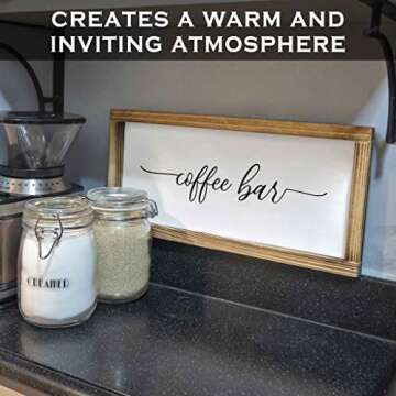 Coffee Bar Sign Decor 8x17 Inch, Coffee Sign, Coffee Decor for Coffee Bar Accessories, Coffee Table Decor, Coffee Wall Sign, Coffee Bar Sign White, Coffee Bar Decor Farmhouse Sign Bar Decor