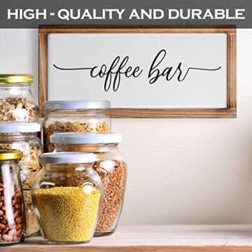 Coffee Bar Sign Decor 8x17 Inch, Coffee Sign, Coffee Decor for Coffee Bar Accessories, Coffee Table Decor, Coffee Wall Sign, Coffee Bar Sign White, Coffee Bar Decor Farmhouse Sign Bar Decor
