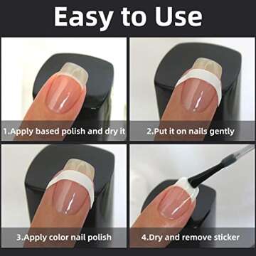 2000 Pieces French Manicure Nail Art Stickers, Self-Adhesive Nail Tips Guides for DIY Decoration Stencil Tools（3 White Half-Moon Shaped Designs,45 Sheets）