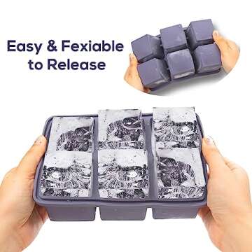 Mossime Large Ice Cube Molds: Square Whiskey Silicone Ice Cube Trays With Lid - 3pack Old Fashioned ...