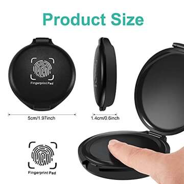 5 Pieces Fingerprint Ink Pads Thumbprint Ink Pads Black Ink Pad Stamp Pad for Office Notary Supplies...