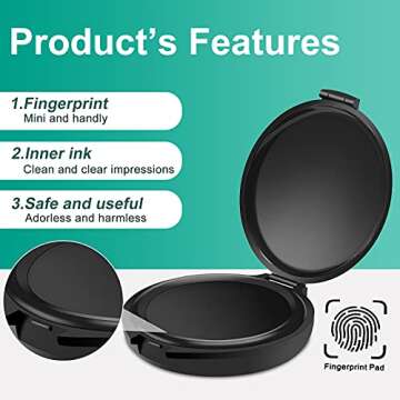 5 Pieces Fingerprint Ink Pads Thumbprint Ink Pads Black Ink Pad Stamp Pad for Office Notary Supplies Identification Notary Security ID Fingerprint Cards Law Enforcement Kit