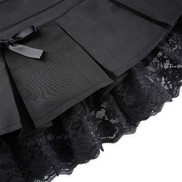 Chic Women Lace Patchwork Mini Pleated Skirt