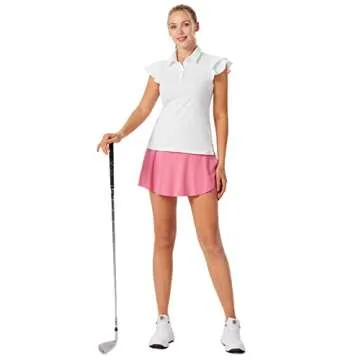 Stylish Women's Golf Shirt Flutter Sleeveless Quick-Dry Polo