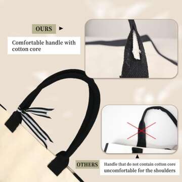 BeeGreen Canvas Tote Bag Initial Gifts Personalized Gifts for Women Mom Godmother NaNa Bridesmaids Gift Baskets for Woman Friend Teacher 30th 40th 50th 60th 70th Birthday Gifts For Her M