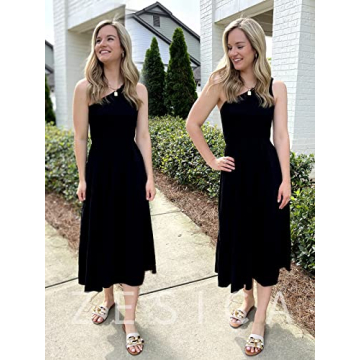 ZESICA Bohemian Floral One Shoulder Midi Dress - Beach Elegance