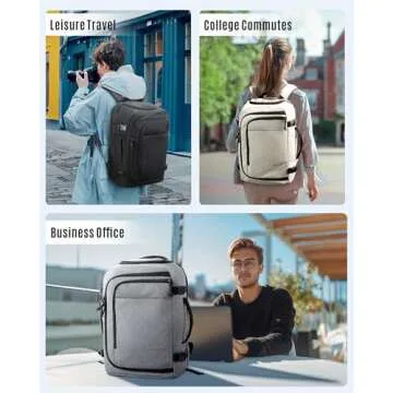 LIGHT FLIGHT Travel Backpack, TSA Friendly Flight Approved Carry on Backpack Water-resistant Lightwe...