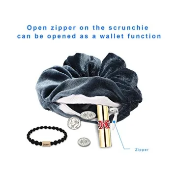 Velvet Scrunchies with Hidden Zipper - Stylish & Practical Hair Accessories
