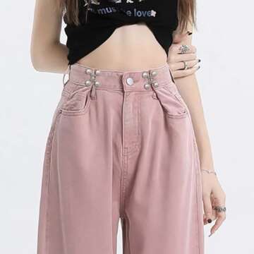 Qkari Jean Button Pins, Adjustable Jean Button, Detachable Jean Button Pin, No Sewing Required, Perfect Fit Instant Jean Button.(White Pearl)