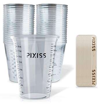 Amazing Clear Cast Epoxy Resin Kit Deep Pour Epoxy Resin by Alumilite, 20x Disposable Plastic Resin Mixing Cups, Pixiss Mixing Sticks Bundle