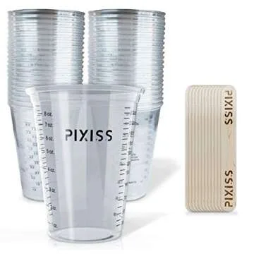 Amazing Clear Cast Epoxy Resin Kit Deep Pour Epoxy Resin by Alumilite, 20x Disposable Plastic Resin Mixing Cups, Pixiss Mixing Sticks Bundle