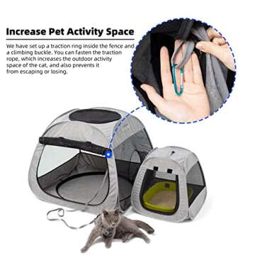 MinYee Portable Cat Playpen, Trapezoidal Design for Better Standing, Foldable Pet Tent for Indoor and Outdoor Use of Kitten and Puppy, Dog Play Enclosure with Removable Bottom, Cat Houses & Condos