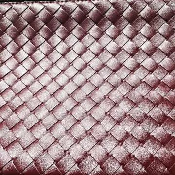 gdjzxd Woven Bag for Women, Vegan Leather Tote Bag Summer Beach Retro Purse and Handbag Underarm Bag Handmade Shoulder Bag (wine red)