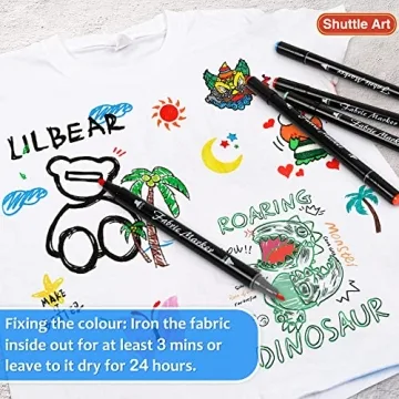 Shuttle Art 30 Colors Dual Tip Fabric Markers for Creations