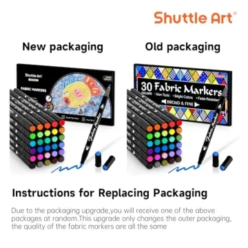 Shuttle Art 30 Colors Dual Tip Fabric Markers for Creations