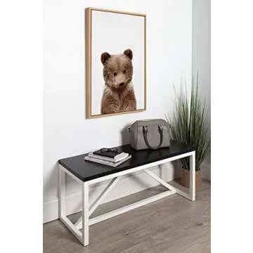 Kate and Laurel Sylvie Bear Framed Canvas Art - 23x33