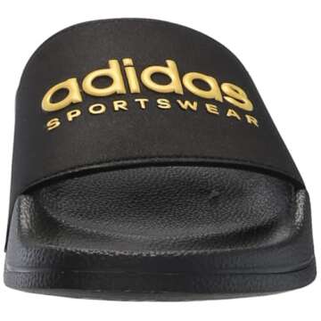 adidas Unisex Adilette Shower Slides Sandal in Stylish Black and Gold