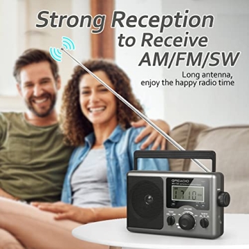 Greadio Portable AM FM Shortwave Radio Best Reception