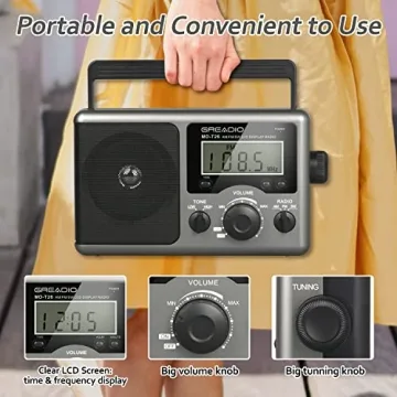 Greadio Portable AM FM Shortwave Radio Best Reception