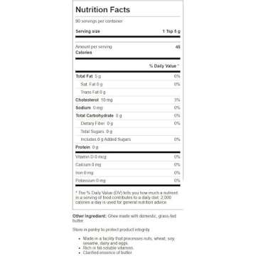 Simply Ghee Domestic Grass-Fed Ghee 16 oz Jar - Pure Culinary Versatility