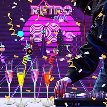 Vesici Retro 80s Party Straws - Fun Drink Decor