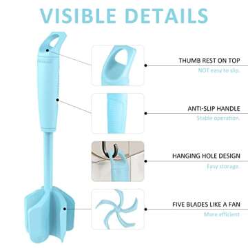 Ourokhome Upgrade Meat Chopper and Potato Masher – 5 Curved Blades for Versatile Cooking