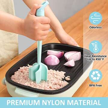 Ourokhome Meat Chopper with 5 Curved Blades for Efficient Cooking