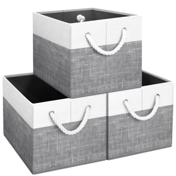 Fab Totes 3-Pack Foldable Storage Bins - Stylish & Spacious Organizers