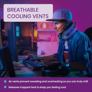 Cabeau Evolution Cool Travel Neck Pillow Cooling Airflow Vents, Memory Foam Neck Support, and Adjustable Clasp - Comfort On-The-Go with Carrying Case - Airplane, Train, Car, and Gaming (Black)