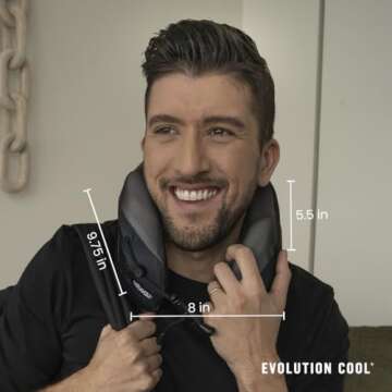 Cabeau Evolution Cool Travel Neck Pillow Cooling Airflow Vents, Memory Foam Neck Support, and Adjustable Clasp - Comfort On-The-Go with Carrying Case - Airplane, Train, Car, and Gaming (Black)