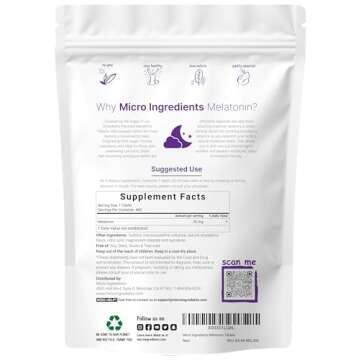Micro Ingredients Melatonin 20mg Tablets - 400 Count, Vegan, Fast Dissolve, Strawberry Flavor
