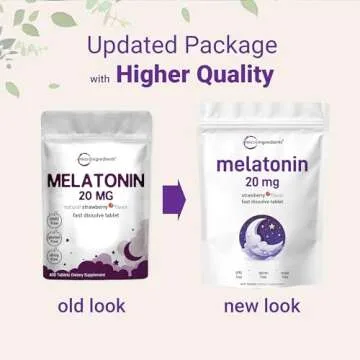 Micro Ingredients Melatonin Tablets 20mg Natural Strawberry Flavor