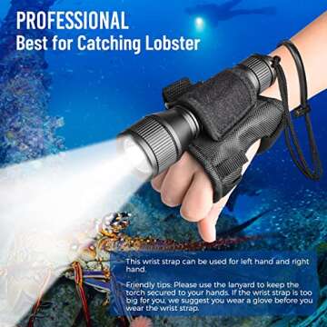 ORCATORCH D550 Dive Light 1000 Lumens Scuba Diving Flashlight 3 Modes IP68 Waterproof Underwater Lig...