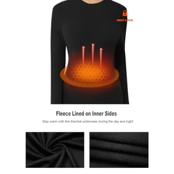 Dalavch Women's Fleece Lined Thermal Shirts for Winter Warmth
