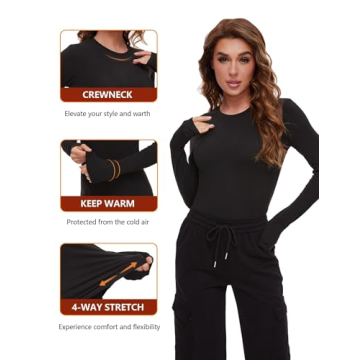 Dalavch Women's Fleece Lined Thermal Shirts for Winter Warmth