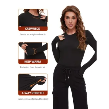 Dalavch Women's Fleece Lined Thermal Shirts for Winter Warmth