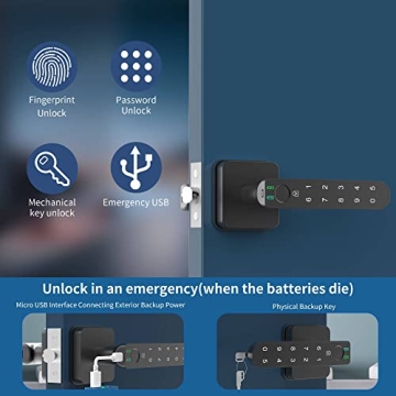 Foxgard Smart Fingerprint Door Lock with Keypad for Secure Access
