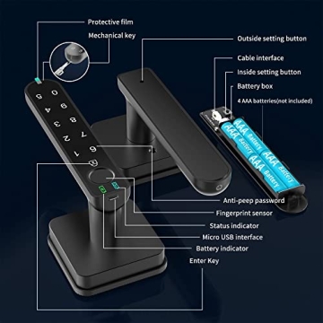 Foxgard Smart Fingerprint Door Lock with Keypad for Secure Access