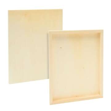 Bright Creations Unfinished Wood Panels for Painting, Blank Wooden Squares for Crafting, Art Pouring (11x14 in, 4 Pack)