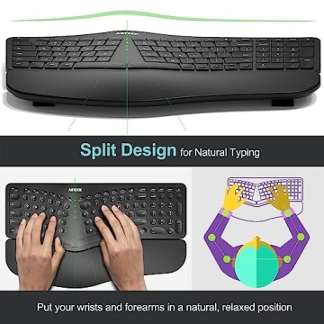 Ergonomic Split Keyboard with Cushioned Wrist Support
