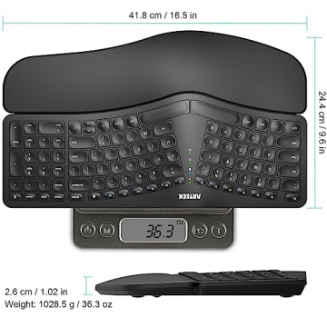 Ergonomic Split Keyboard with Cushioned Wrist Support
