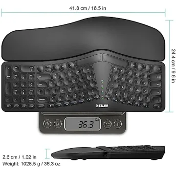 Ergonomic Split Keyboard with Cushioned Wrist Support