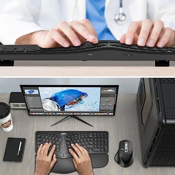 Ergonomic Split Keyboard with Cushioned Wrist Support